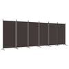 vidaXL 6-Panel Room Divider Brown 520x180 cm Fabric