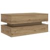 vidaXL Coffee Table with LED Lights Artisian Oak 90x50x40 cm