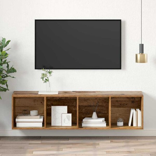 vidaXL TV Cabinet Set Old Wood 37 x 37 x 142.5 cm Engineered Wood