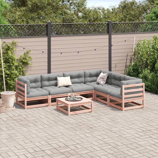vidaXL 7 Piece Garden Sofa Set Solid Wood Douglas Fir
