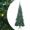 vidaXL Corner Artificial Christmas Tree Green 180 cm PVC and Metal