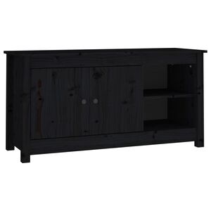 vidaXL TV Cabinet Black 103x36.5x52 cm Solid Wood Pine