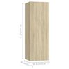 vidaXL TV Cabinets 2 pcs Sonoma Oak 30.5x30x90 cm Engineered Wood