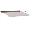 vidaXL Manual Retractable Awning with LED Brown 450x300 cm