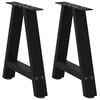 vidaXL Coffee Table Legs A-Shaped 2 pcs Black 50x(42-43) cm Steel