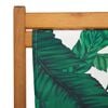 vidaXL Folding Beach Chair Leaf Pattern Solid Wood Eucalyptus and Fabric