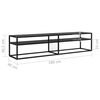 vidaXL TV Cabinet Black 180x40x40.5 cm Tempered Glass