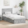 vidaXL Bed Frame Concrete Grey and Silver 75 x 190 cm Engineered Wood