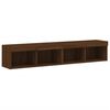 vidaXL TV Cabinets with LED Lights 2 pcs Brown Oak 80x30x30 cm