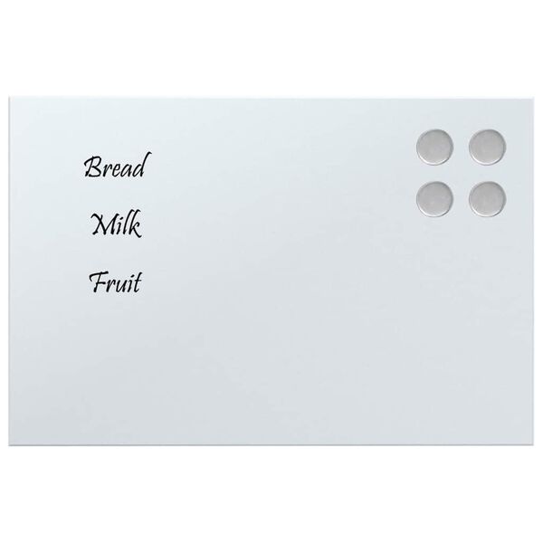 vidaXL Wall-mounted Magnetic Board White 30x20 cm Tempered Glass