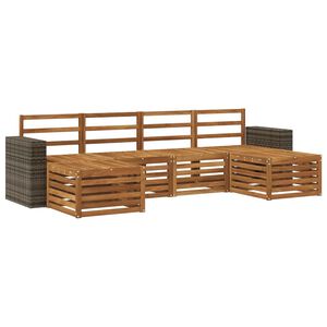 vidaXL Outdoor Sofa Set 6 pcs Natural