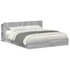 vidaXL Bed Frame with Storage Grey Sonoma 200 x 200 cm Engineered Wood
