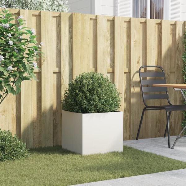 vidaXL Planter White 42x40x39 cm Steel