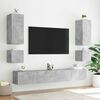vidaXL TV Wall Cabinets with LED Lights 2 pcs Concrete Grey 40.5x35x40 cm