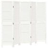 vidaXL Room Divider&nbsp;5 Panels White Solid Wood Paulownia