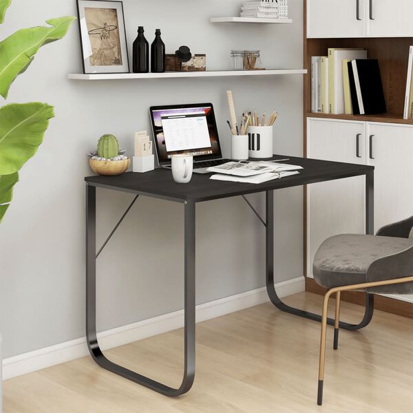 vidaXL Computer Desk Black 110x60x73 cm Engineered Wood