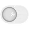 vidaXL Granite Kitchen Sink Single Basin Oval White