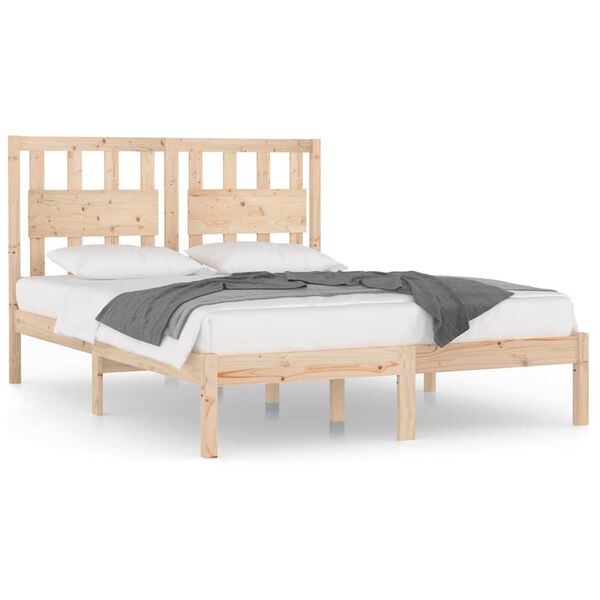 vidaXL Bed Frame without Mattress Solid Wood 200x200 cm (810037+818590)