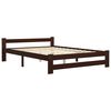 vidaXL Bed Frame without Mattress Dark Brown Solid Pinewood 180x200 cm Super King (322017+2x321988)