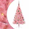 vidaXL Artificial Pre-lit Christmas Tree with 150 LEDs Pink 150 cm PVC