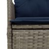 vidaXL Reclining Garden Sofa 2-Seater with Table Grey Poly Rattan