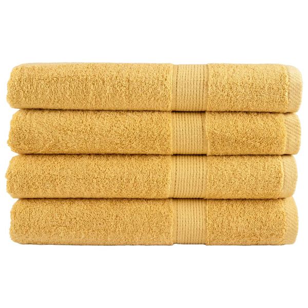 vidaXL Premium Sauna Towels "SOLUND" 4 pcs Gold 80x200 cm 600 gsm