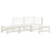 vidaXL 4 Piece Garden Lounge Set White Solid Wood Pine