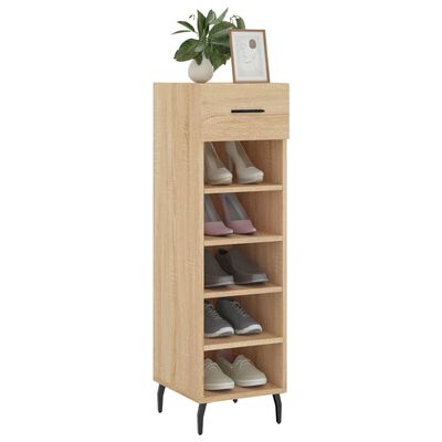 vidaXL Shoe Cabinet Sonoma Oak 30x35x105 cm Engineered Wood