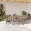 vidaXL Garden Dining Set 7 pcs Grey Poly Rattan