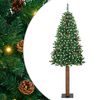 vidaXL Slim Christmas Tree Green 210 cm PVC and Solid Pine wood