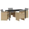 vidaXL Garden Dining Set 5 pcs Beige Poly Rattan