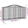 vidaXL Arched Gabion Baskets 8 pcs 200x50x100/120 cm Galvanised Iron