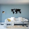 Homemania Wall Decoration World Map 100x56 cm Metal Black