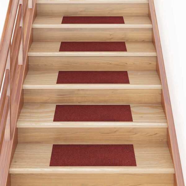 vidaXL Stair Mats Self-adhesive 30 pcs 60x25 cm Bordeaux Red Rectangular