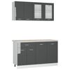 vidaXL 4 Piece Kitchen Cabinet Set with Worktop High Gloss Grey