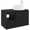 vidaXL Bathroom Furniture Set 2 pcs Black Engineered Wood