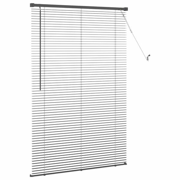 vidaXL Venetian Blind Manual Adjustable Black 150 x 90 cm PVC