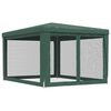 vidaXL Party Tent with 4 Mesh Sidewalls Green 3x4 m HDPE