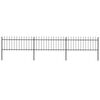 vidaXL Garden Fence with Spear Top Steel 537x80 cm Black