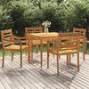 vidaXL 5 Piece Garden Dining Set Solid Wood Teak