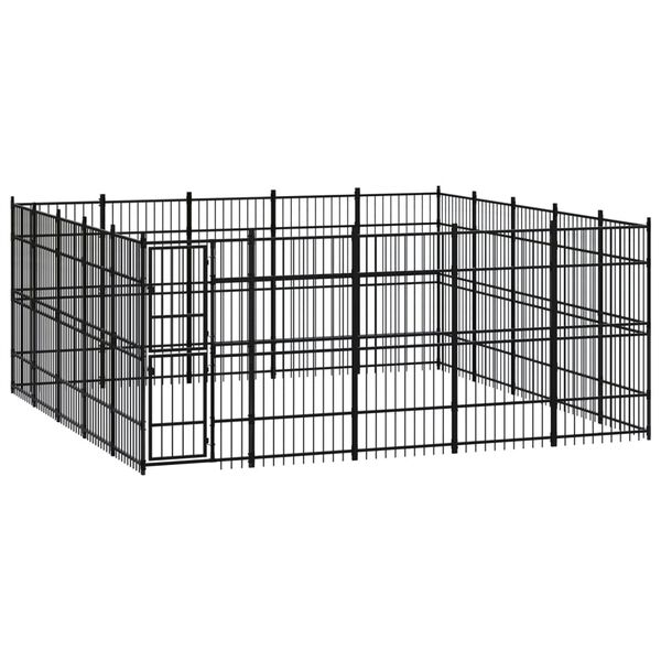 vidaXL Outdoor Dog Kennel Steel 23.04 m&sup2;