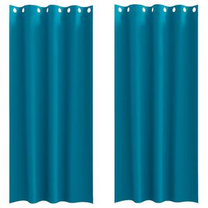 vidaXL Blackout Curtains with Rings 2 pcs Turquoise 245 x 140 cm