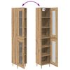 vidaXL Highboard 2 pcs Artisan Oak Glass