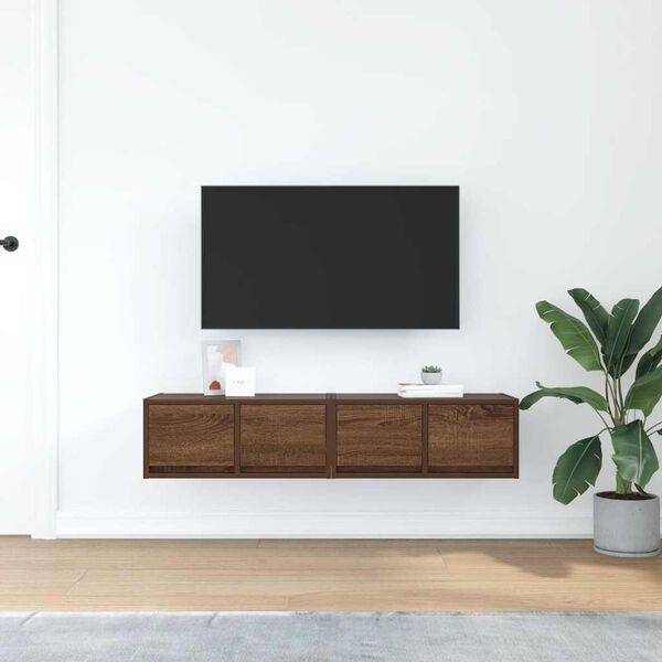 vidaXL TV Cabinets 2 pcs Brown Oak 60x31x25.5 cm Engineered Wood