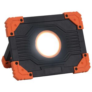 vidaXL LED Floodlight | Black and Orange | ABS | Compact | Portable