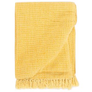 vidaXL Throw Cotton 220x250 cm Mustard Yellow