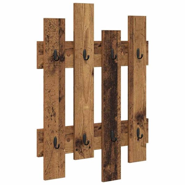 vidaXL Wall-Mounted Coat Rack Old Wood 60 x 3 x 82 cm Engineered wood