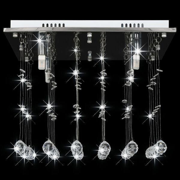 vidaXL Ceiling Lamp with Crystal Beads Silver Cubic G9