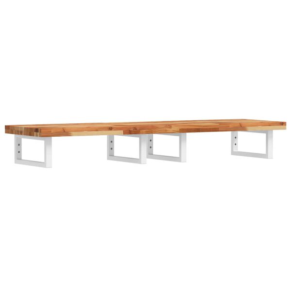 vidaXL Basin Shelf Wall Mounted Steel and Solid Wood Acacia