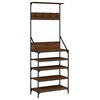 vidaXL Clothes Rack with Shoe Storage Brown Oak 70x34x184 cm